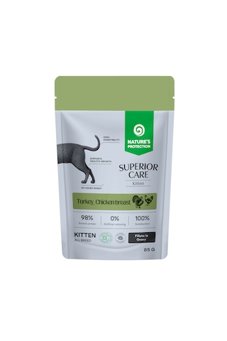 Nature S Protection Superior Care Hindi & Tavuk Göğüslü Sos İçinde Yavru Kedi Yaş Maması 85g