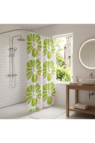 Bih Shower Curtain Pvc Banyo Duş Perdesi Çift Kanat 2x90x180 Cm - 12 Halkalı Diğer