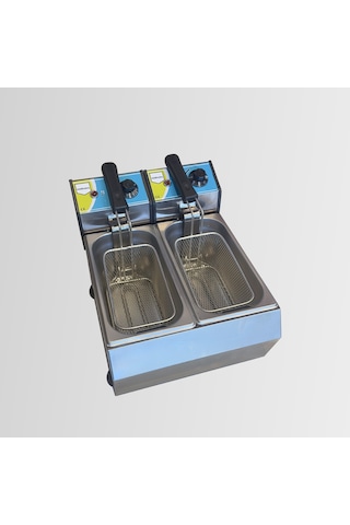 Midinoks 3+3 Lt Elektrikli Fritöz Çiftli Kapaklı