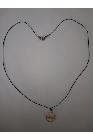 Atatürk İmzası Figürlü Zirkon Taşlı Kolye Hediye Ambalajlı Altın Rengi