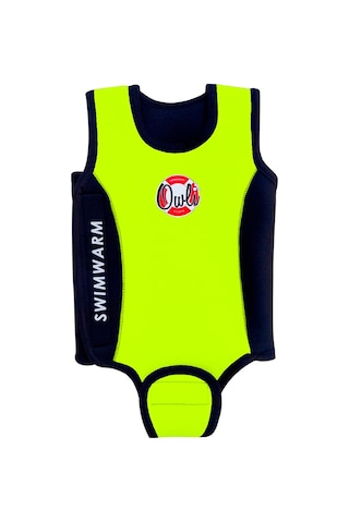 Owli Swimwarm Üşütmeyen Bebek Mayosu Neon Sarı - Siyah 001