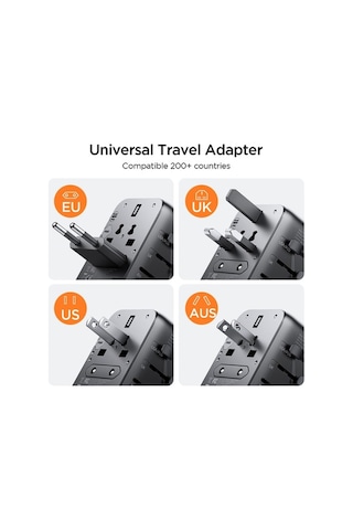 Ebitda Joyroom Jr-tcw01 17w Evrensel Seyahat Adaptörü Siyah - 200 Ülke İçin Uygun