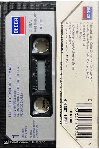 Plak Değildir Kaset Tir Lalo Saint-saens Classic Kaset