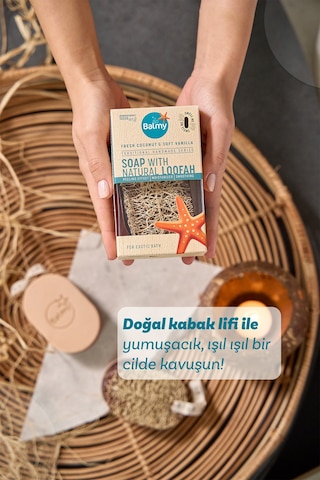 Balmy Doğal Kabak Lifli Sabun Coconut Vanılla Odunsu