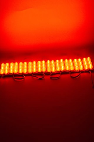 3 Ledli Parmak Led Modül 1.5w 2835 Smd Mercekli Kırmızı Renk 12v 15 Adet