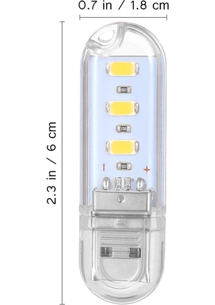 Güncelçarşı 2 Adet Taşınabilir 3 Led Usb Lamba, Mini Gece Lambası, Kitap Okuma Lambası, Loş Ortam Işığı Diğer