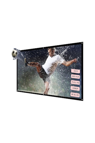 Lemestar 100 İnç 16:9 Projektör Ekranı Taşınabilir Hd Projeksiyon Ekranı Katlanabilir Duv Siyah Ve Beyaz