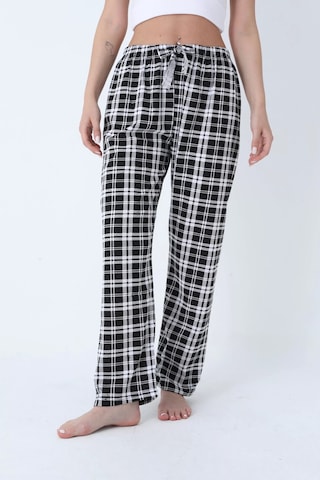 Ekose Desenli Beli Lastikli Unisex Pijama Altı Ekose1