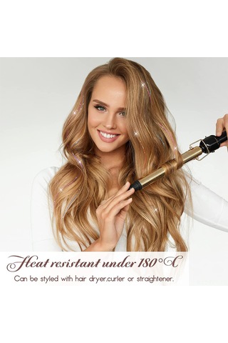 Dofolink 6 Adet Poliester Fiber Saç Ekleri - 50cm Uzunlukta, Isıya Dayanıklı 160 C , Kesilebilir/yıkanabilir/ütülebilir - Metal Klipsli Parlak Saç Aksesuarı Pembe