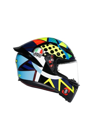 Agv K1 S E2206 Rossı Wınter Test 2020 Configuration T0043 Motosiklet Kaskı Siyah Sarı Mavi