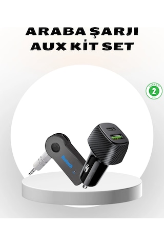 Bluetooth Aux Çevirici Ve Pd Destekli Araç Şarj Cihazı 2 Li Set Diğer
