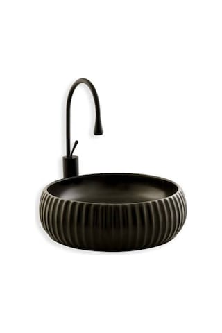 Lena - Tezgah Üstü Porselen Lavabo Siyah Outlet - E-4161s- Diğer
