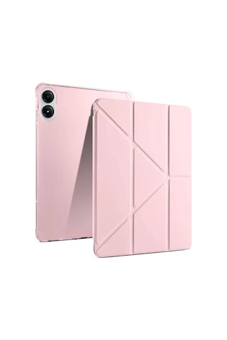 Newface Xiaomi Redmi Pad Pro 12.1 Kılıf Kalemlikli Mars Tablet Kılıfı - Rose Gold Arka Kapak