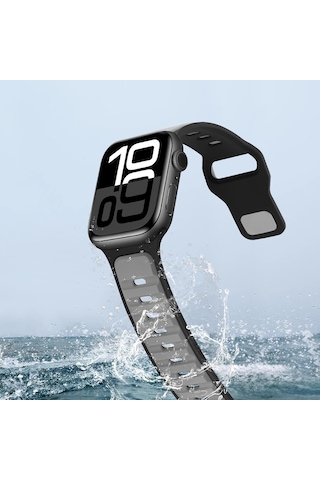 Apple Uyumlu Watch 42mm 44mm 45mm S10 46mm Ultra 49mm Çift Renkli Spor Silikon Kordon Nefes Alabilir