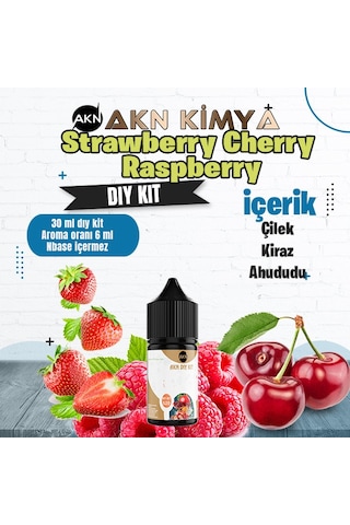 Strawberry Cherry Raspberry Dıy Kit Çilek Kiraz Ahududu Gıda Aroması %20 Oranda Aroma İçerir Hazır Değildir 30 Ml