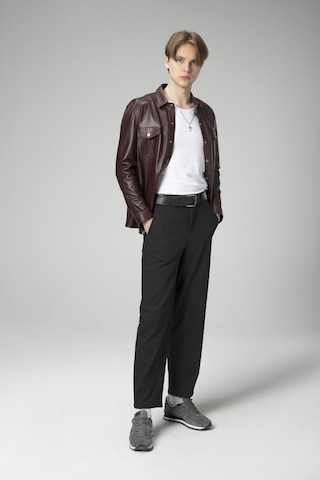 Dericlub Wm201 Erkek Gerçek Deri Gömlek Bordo