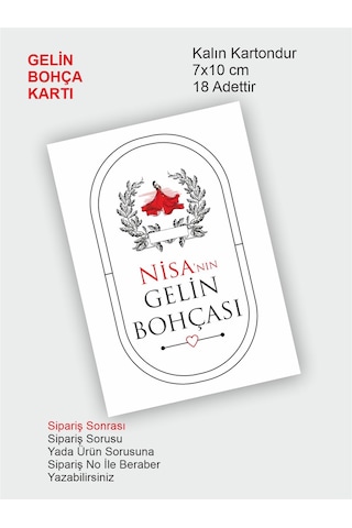 Gelin Bohçası Kartları, Gelin Çeyiz Bohça Kartı, Bohça Kartı 18 Adet