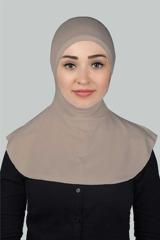 Altobeh Kadın Tesettür Pratik Boyunluklu Hijab - Sporcu Bone Açık Vizon