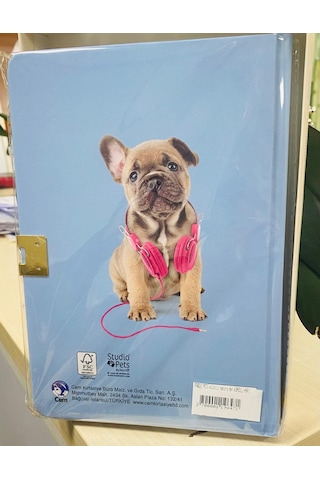Dolphin Cem Studio Pets Kilitli Hatıra Defteri Sert Kapak Köpek Resimli Mavi Kapak Pt-7789