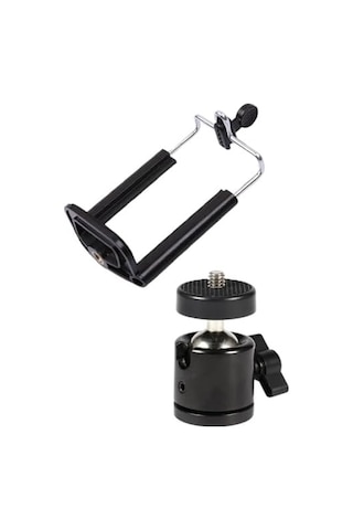 Telefon Tutucu Başlık, Tripod Başlığı, 360 Dönebilen Metal Tripod Mafsalı, Cep Telefon Tutucu, İphone, , , Uyumlu, Evrensel Tüm Telefonlara Uyumlu Kit