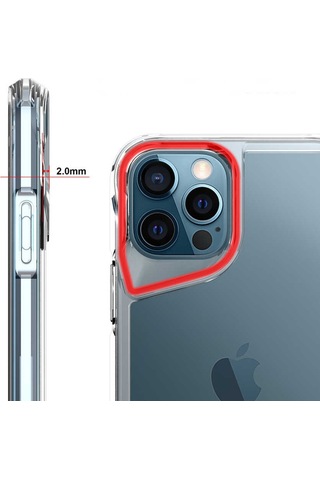 Apple Uyumlu  iPhone 12 Pro Kılıf Zore T-Max Köşeleri Korumalı Kılıf Renksiz