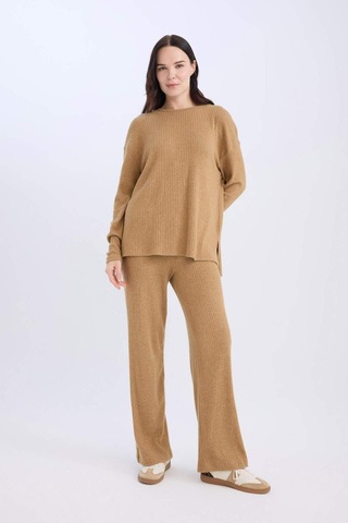 DeFacto Pantolon Traditional Flare Fit Düz Paça Fitilli Kaşkorse D6050AX24AUBG706