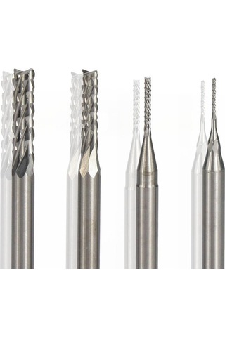 Pcb Karbür Freze Kesici 0.6-1.5mm 10lu Set 3.175mm Shank