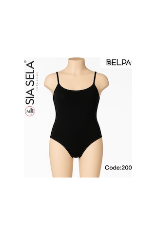 Belpa Sıla Sella Şık Günlük Kombin Askılı Body Siyah