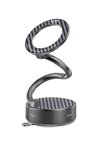 Linktech H884 Premium Magepro Vakum Tabanlı Mıknatıslı Telefon Tutucu Siyah