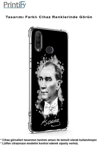 Samsung Galaxy A26 İle Uyumlu Atatürk Baskılı Şeffaf Köşe Korumalı Antişok Kılıf