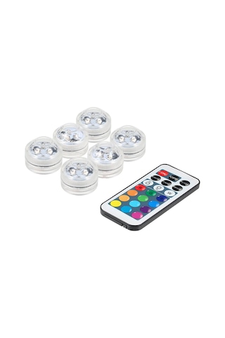 Qingmipy Renkli Su Altı Led Işık Seti - Ip68 Su Geçirmez, 13 Renk Seçeneği, Uzaktan Kumandalı, 6'lı Paket Çok Renkli