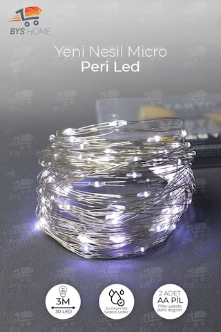 Dekoratif Yeşil Yapraklı 230 Cm Yapay Sarmaşık Ve 300 Cm Peri Led Pembe Renk - Beyaz Beyaz