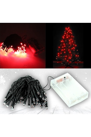 Pilli Ve Animasyonlu 50 Led X 5 Mt - Kırmızı Led Işık