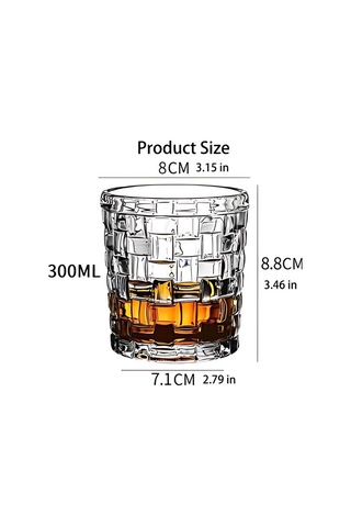 2 Adet Retro Serisi Vintage Tasarım Rattan Detaylı Kristal Kesim Viski Ve Kokteyl Bardak Seti Şeffaf
