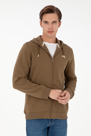 U.S. Polo Assn. Erkek Haki Şardonlu Örme Hırka 50293146-VR027