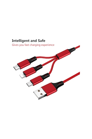 Reedark 3'lü Nylon Örgülü Data Kablosu: Type-c/lightning/micro Usb İle Hızlı Şarj Ve Sabit Veri Transferi - İphone Uyumlu , Samsung Uyumlu Ve Tüm Cihazlar İçin