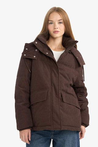 Defacto Regular Fit Kapüşonlu Kadife Mont F2824ax25wnbn530 Kahve-bn530