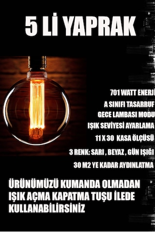 Fuzon 3 Renk Kumandalı Gold Kaplama Sarkıt Modern Led Avize 5'li Yaprak Gold Kasa
