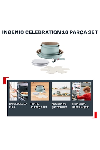 Tefal Ingenio Harmony Okaliptus Büyük Tava Tencere Seti - 10 Parça