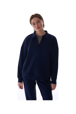 Penti Lacivert Polo Yaka Modal Sweatshirt