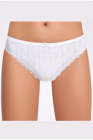 Ilke Kadın Jakarlı (Transferli Ribana) Dantelli Slip 273 - 6 Ad
