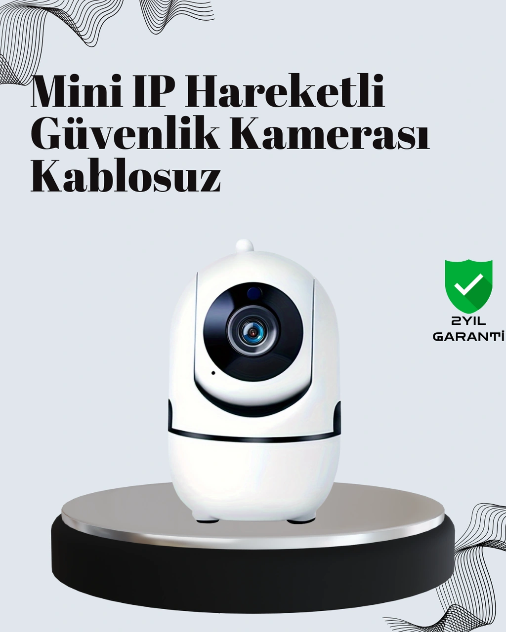Akıllı Hareket Takipli 1080p Kablosuz Güvenlik Kamerası Gece Görüşlü İki Yönlü Sesli