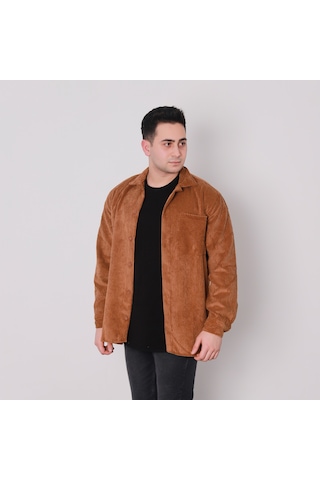 Fkfashion Kadife Gömlek 22FK0114 Kiremit