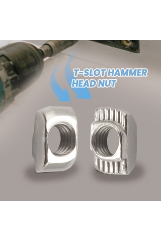 50 Adet M5 T-slot Somunu 2020 Serisi Alüminyum Profil M5 X 10 X 6mm