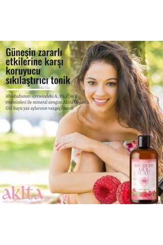 Akita Doğal Ahududu Gül Suyu Cam Şişe 100 ML