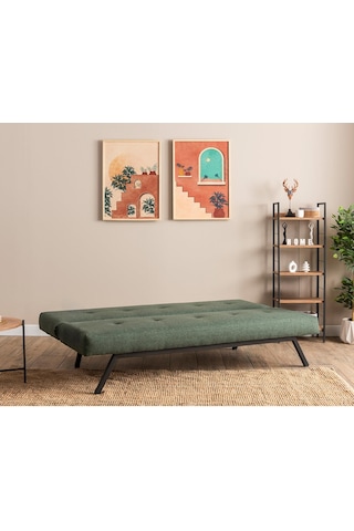 Pafu Zola Üçlü Yataklı Koltuk - Keten Haki Haki