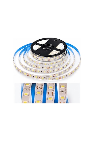 Cata 5 Metre Led Şerit Bant 12v 6500k Beyaz Işık 60 Led/m Ip20 Kendinden Yapışkanlı