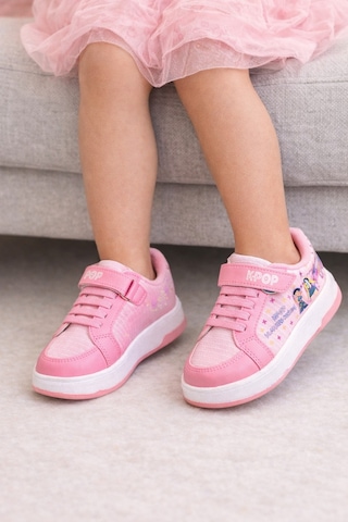 Mini Bonito Kız Çocuk Desenli Simli Günlük Sneaker Ayakkabı Pembe