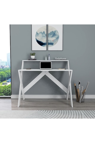 X Ayaklı Ders Çalışma Masası 50x90 Cm Beyaz