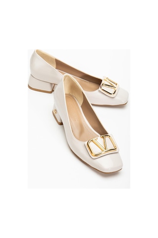 Suins Shoes Suins Premium Pauly Model Kadın Orta Topuklu Siyah Kahve Bordo Ayakkabı Ten
